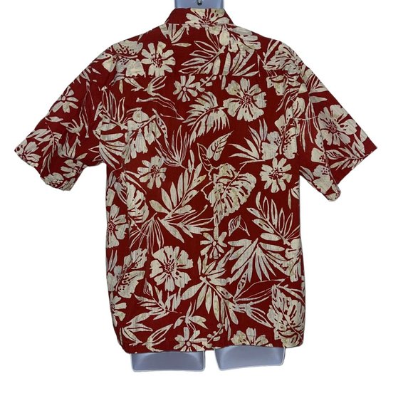 Vintage Cooke Street Hawaiian Shirt Mens XL Orange Floral Aloha Beach Palm Leaf - Picture 6 of 9